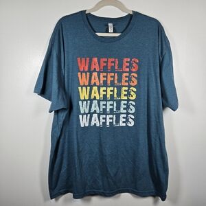 WAFFLES Blue Graphic T-Shirt Tee Mens Size 3XL By Circle Clothing